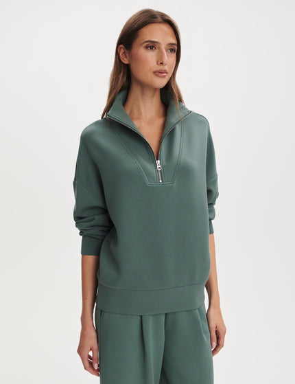 Varley Hawley Half Zip Sweat - Dark Forestimages4- The Sports Edit