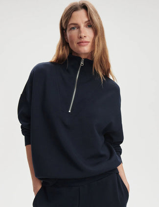 Hawley Half Zip Sweat - Navy