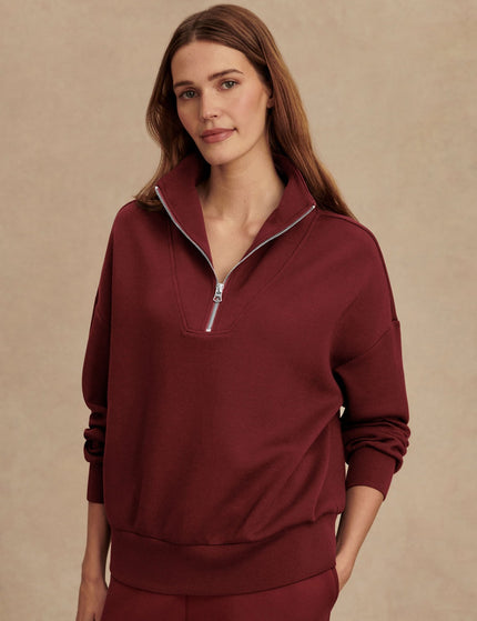 Varley Hawley Half Zip Sweat - New Maroonimage4- The Sports Edit