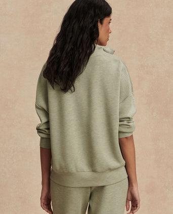 Hawley Half Zip Sweat - Shadow Marl