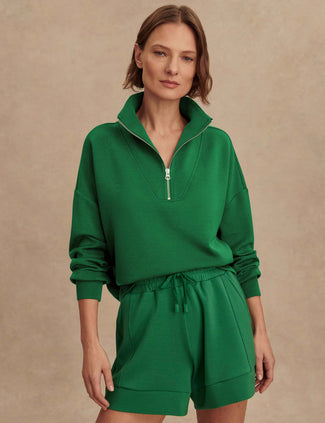 Hawley Half Zip Sweat - Verdant Green