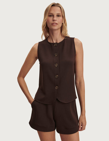 Varley Josie Button-Through Tank - Coffee Beanimages1- The Sports Edit