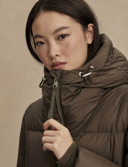 Varley Katya Long Down Puffer - Dark Olive Metallicimages3- The Sports Edit