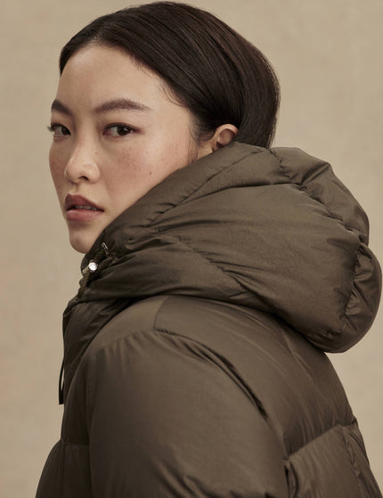 Varley Katya Long Down Puffer - Dark Olive Metallicimages4- The Sports Edit