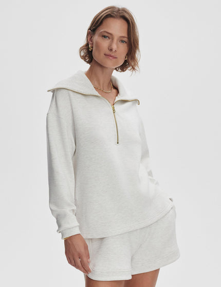Varley Larson Half-Zip Sweat - Ivory Marlimage1- The Sports Edit