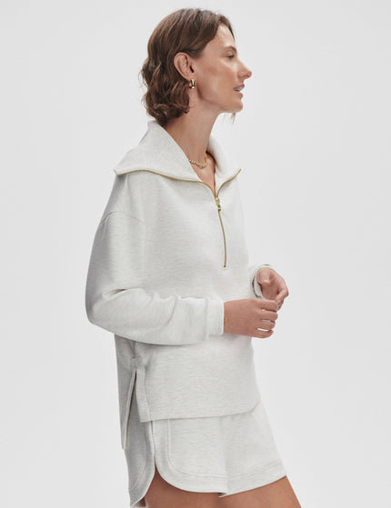 Varley Larson Half-Zip Sweat - Ivory Marlimage2- The Sports Edit