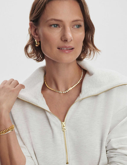 Varley Larson Half-Zip Sweat - Ivory Marlimage4- The Sports Edit