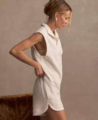 Magnolia 2.0 Half-Zip Tank - Ivory Marl