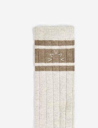 Malissa Plush Wide Rib Sock - Ivory Marl