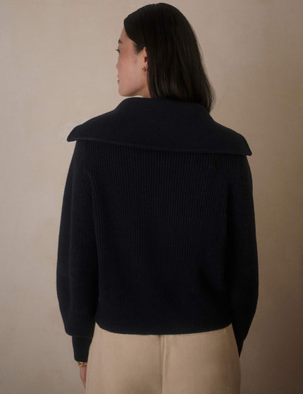 Varley Maura Half-Zip Rib Knit - Navyimages2- The Sports Edit