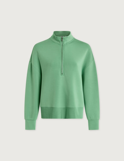 Varley Mavis Mock Neck Sweat - Green Spruceimages8- The Sports Edit