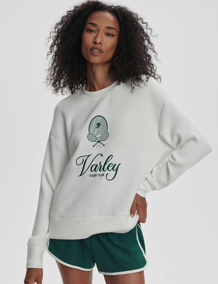 Varley Rasco Namesake Sweat - White/Forestimage4- The Sports Edit