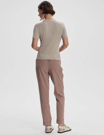 Varley Regina Fitted Tee - Taupe Marlimage6- The Sports Edit