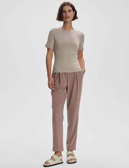Varley Regina Fitted Tee - Taupe Marlimage5- The Sports Edit