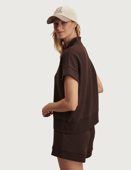 Varley Ritchie Short Sleeve Sweat - Coffee Beanimages2- The Sports Edit