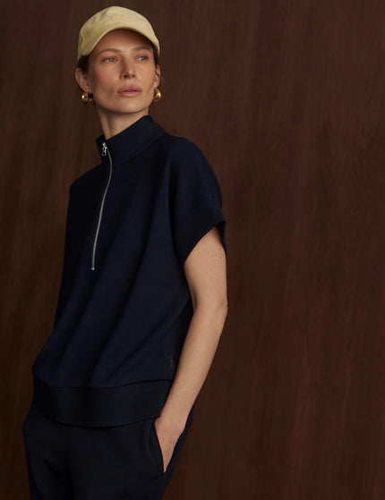 Varley Ritchie Short Sleeve Sweat - Navyimages3- The Sports Edit