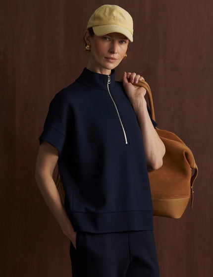 Varley Ritchie Short Sleeve Sweat - Navyimages1- The Sports Edit