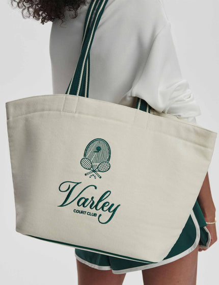 Varley Robinson Canvas Club Tote Bag - Ivory/Forestimage2- The Sports Edit