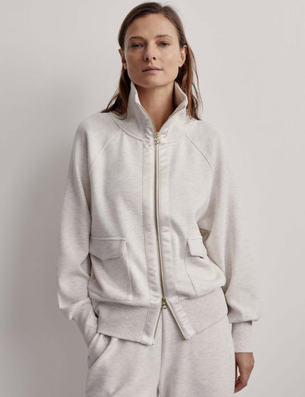 Varley Roxbury Zip-Through Sweat - Ivory Marlimage1- The Sports Edit