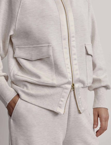 Varley Roxbury Zip-Through Sweat - Ivory Marlimage3- The Sports Edit