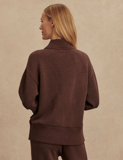 Varley Sally Half Zip Sweat - Coffee Bean Marlimage2- The Sports Edit