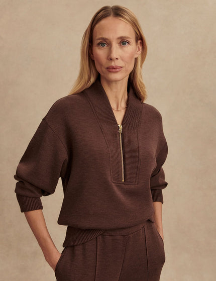 Varley Sally Half Zip Sweat - Coffee Bean Marlimage3- The Sports Edit