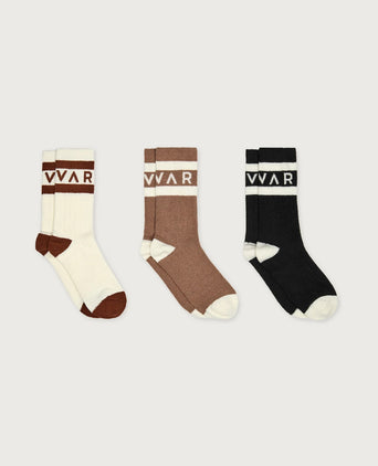 Spencer Sock 3 Pack - Egret/Chanterelle/Black