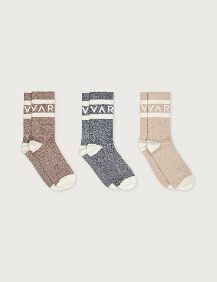Varley Spencer Sock 3 Pack Marl - Acorn/Charcoal/Sandimage1- The Sports Edit