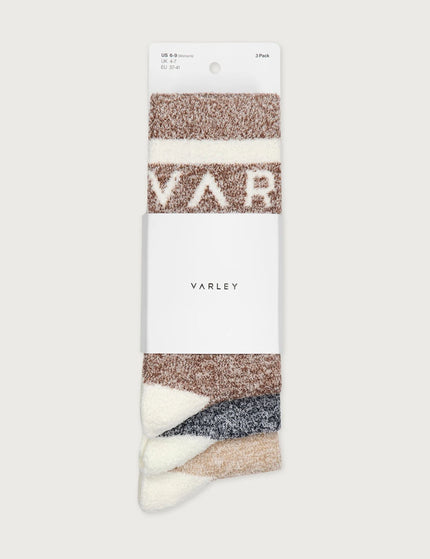 Varley Spencer Sock 3 Pack Marl - Acorn/Charcoal/Sandimage2- The Sports Edit