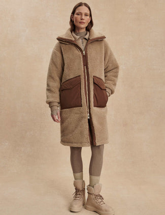 Theia Reversible Coat - Light Taupe/Cocoa Dust