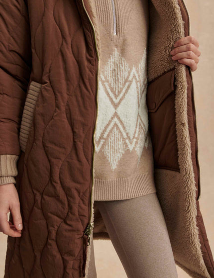 Varley Theia Reversible Coat - Light Taupe/Cocoa Dustimages7- The Sports Edit