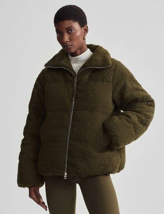 Wilkins Sherpa Puffer Jacket - Dark Olive