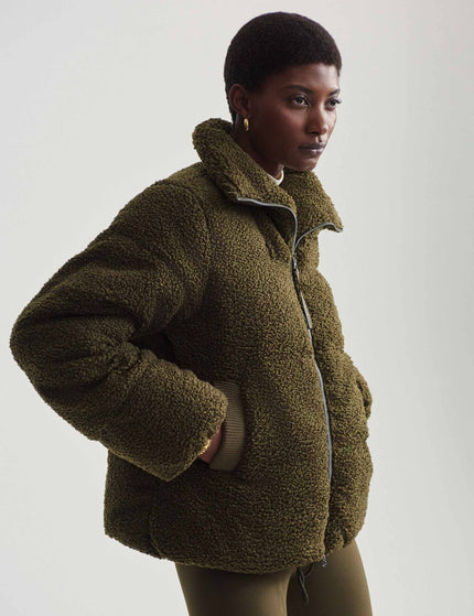 Varley Wilkins Sherpa Puffer Jacket - Dark Oliveimage3- The Sports Edit