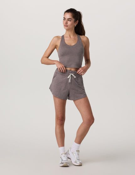 Vuori Halo Performance Crop 2.0 - Huckleberry Heatherimage4- The Sports Edit