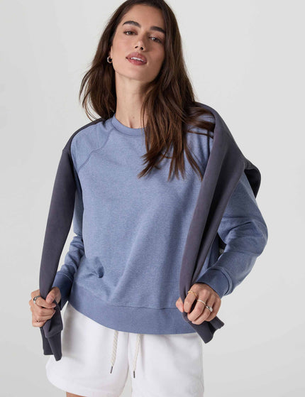 Vuori Long Sleeve Halo Crew - Blue Heron Heatherimage3- The Sports Edit