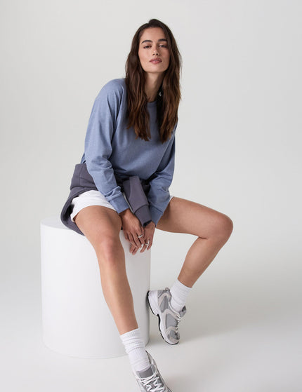 Vuori Long Sleeve Halo Crew - Blue Heron Heatherimage7- The Sports Edit