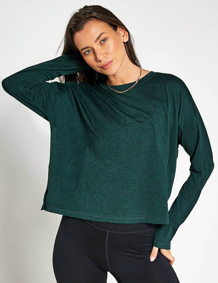 Girlfriend Collective ReSet Long Sleeve Tee - Mossimage1- The Sports Edit
