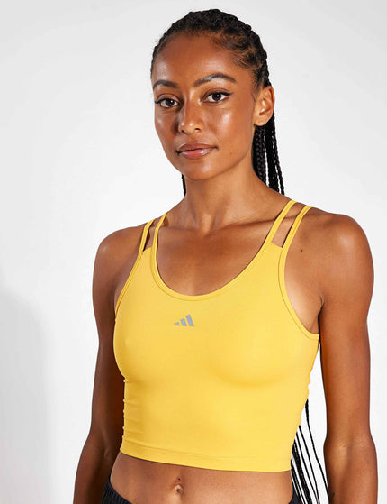 Adidas HIIT HEAT.RDY Crop Tank Top - Preloved Yellowimage1- The Sports Edit