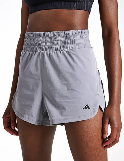 adidas Pacer Stretch-Woven Zipper Pocket Lux Shorts - Grey Threeimage1- The Sports Edit