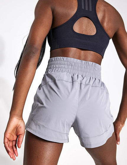adidas Pacer Stretch-Woven Zipper Pocket Lux Shorts - Grey Threeimage2- The Sports Edit