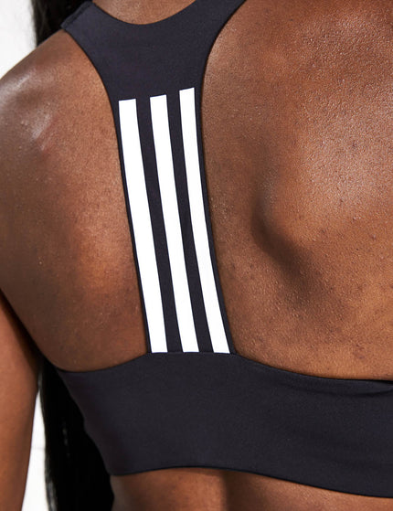 adidas Powerimpact Training Medium-Support 3-Stripes Bra - Blackimage4- The Sports Edit