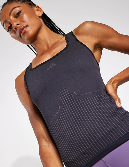 adidas AEROKNIT Tank Top - Black/Grey Siximage4- The Sports Edit