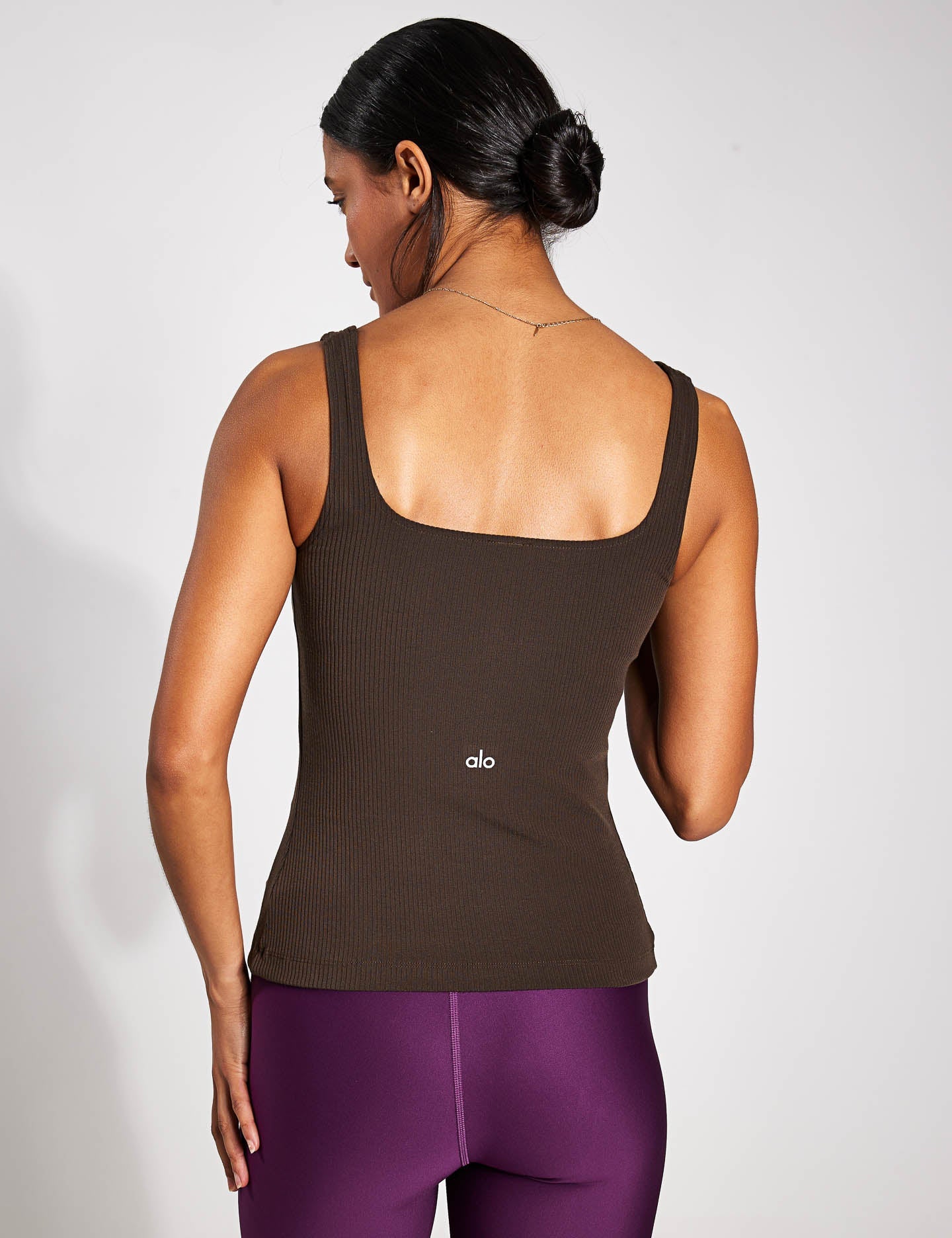 Alo Yoga  Ribbed Minimalist Tank Top in Espresso Brown, Size: XS -  ShopStyle