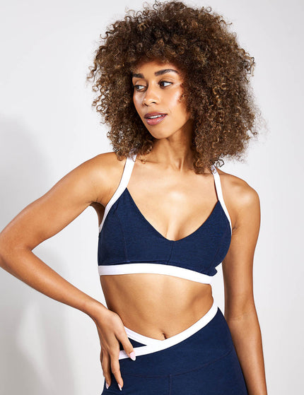 Beyond Yoga Spacedye Outlines Bra - Nocturnal Navy/Cloud Whiteimage1- The Sports Edit