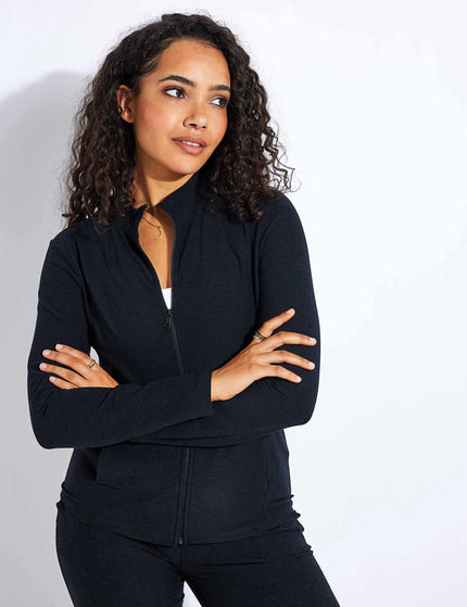 Beyond Yoga Spacedye On The Go Mock Neck Jacket - Darkest Nightimage4- The Sports Edit