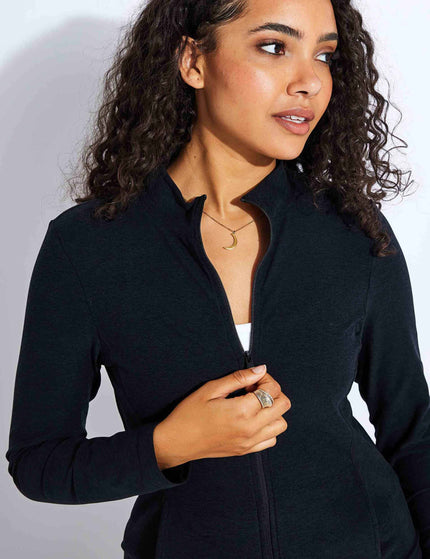 Beyond Yoga Spacedye On The Go Mock Neck Jacket - Darkest Nightimage1- The Sports Edit