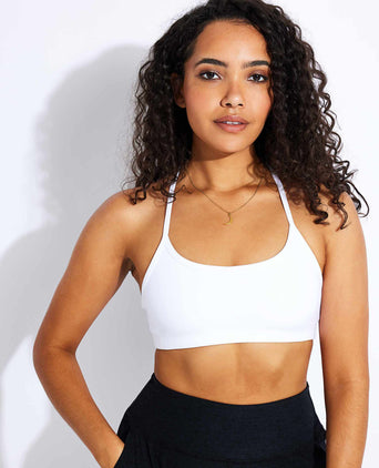 Spacedye Slim Racerback Bra - Cloud White