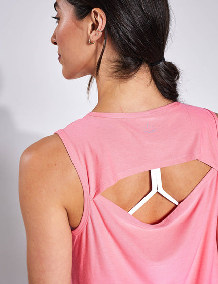 Beyond Yoga Featherweight New View Cropped Tank - Sun Kissed Coral Heatherimage4- The Sports Edit