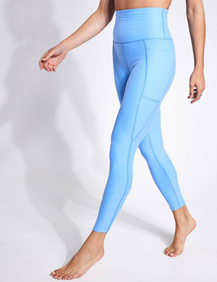 Spacedye Out Of Pocket High Waisted Midi Legging - Flower Blue Heather