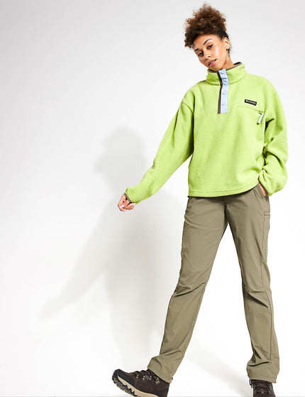 Columbia Helvetia Cropped Half Snap Fleece - Napa Green/Whisper/Stone Greenimage4- The Sports Edit